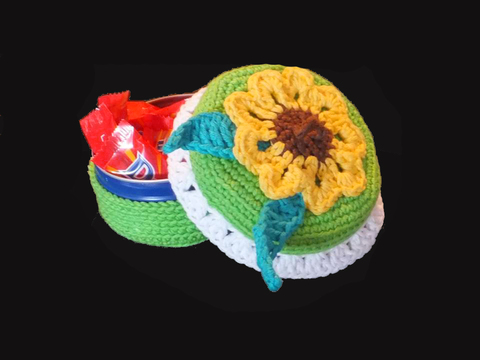 Geschenkdose Sonnenblume Upcycling