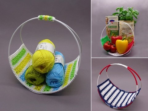 Häkel-Deko Korb Utensilo - einfach aus Wollresten