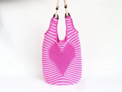 Einkaufs- & Strandtasche "L' Amour" (Gr. 45 x 36 cm; Reliefmuster)