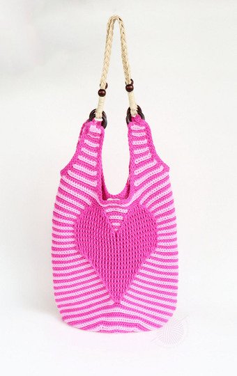 Einkaufs- & Strandtasche "L' Amour" (Gr. 45 x 36 cm; Reliefmuster)