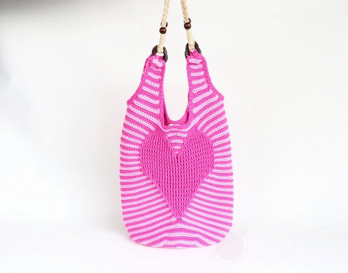 Einkaufs- & Strandtasche "L' Amour" (Gr. 45 x 36 cm; Reliefmuster)