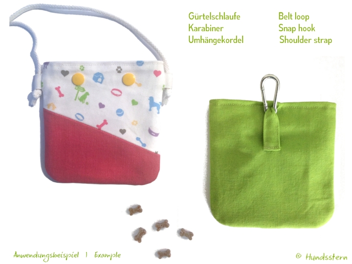 Bickie easy treat pouch with lining, sewing pattern