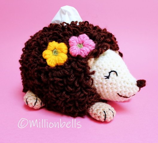 Hedgehog Crochet Pattern Tissue Holder PDF Animal