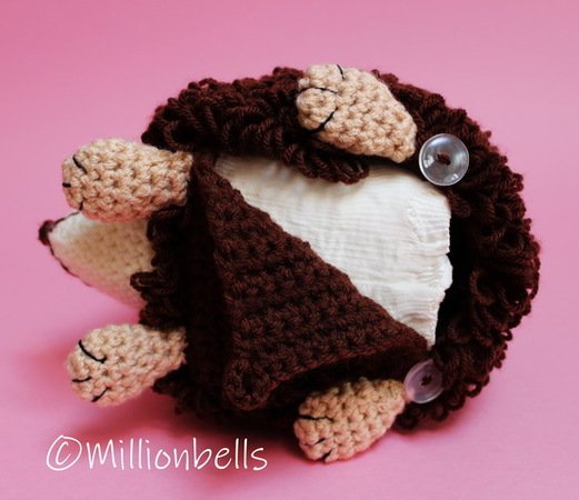 Hedgehog Crochet Pattern Tissue Holder PDF Animal