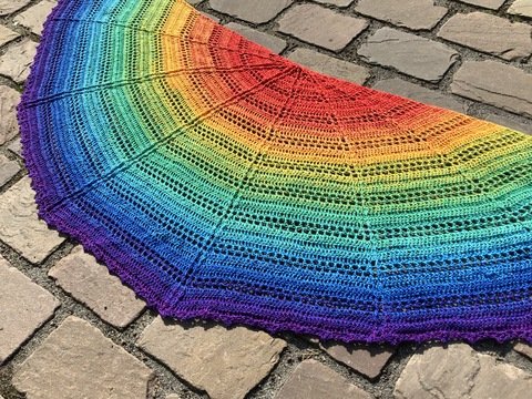 Häkelanleitung Halbrundtuch "Sommerzeit"