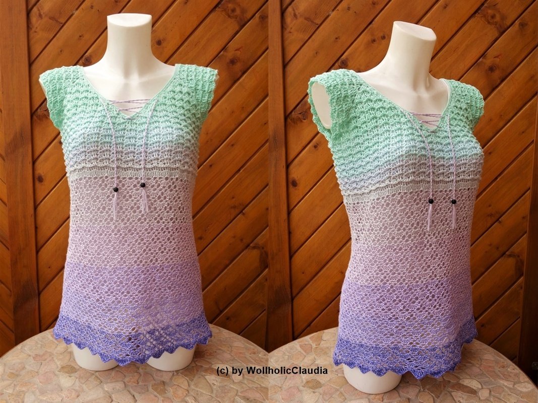 Häkelanleitung Tunika/ Shirt "Alessia" - mit V-Ausschnitt