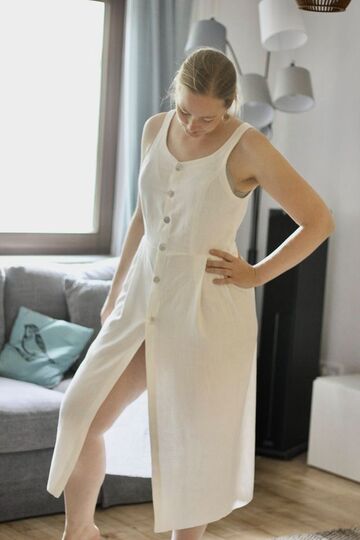 Kleid Leah mit Knopfleiste Gr. 34-50 + Beamerdatei