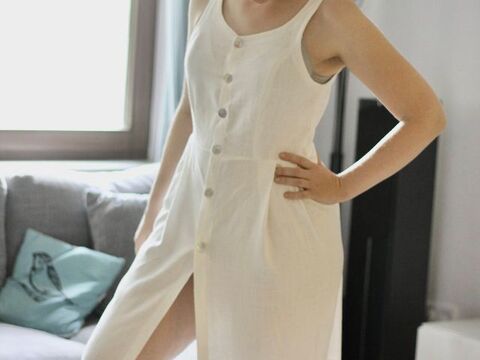 Kleid Leah mit Knopfleiste Gr. 34-50 + Beamerdatei