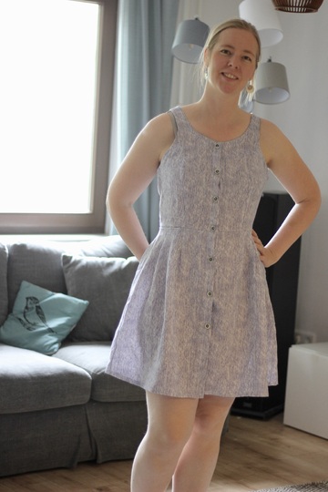 Kleid Leah mit Knopfleiste Gr. 34-50 + Beamerdatei