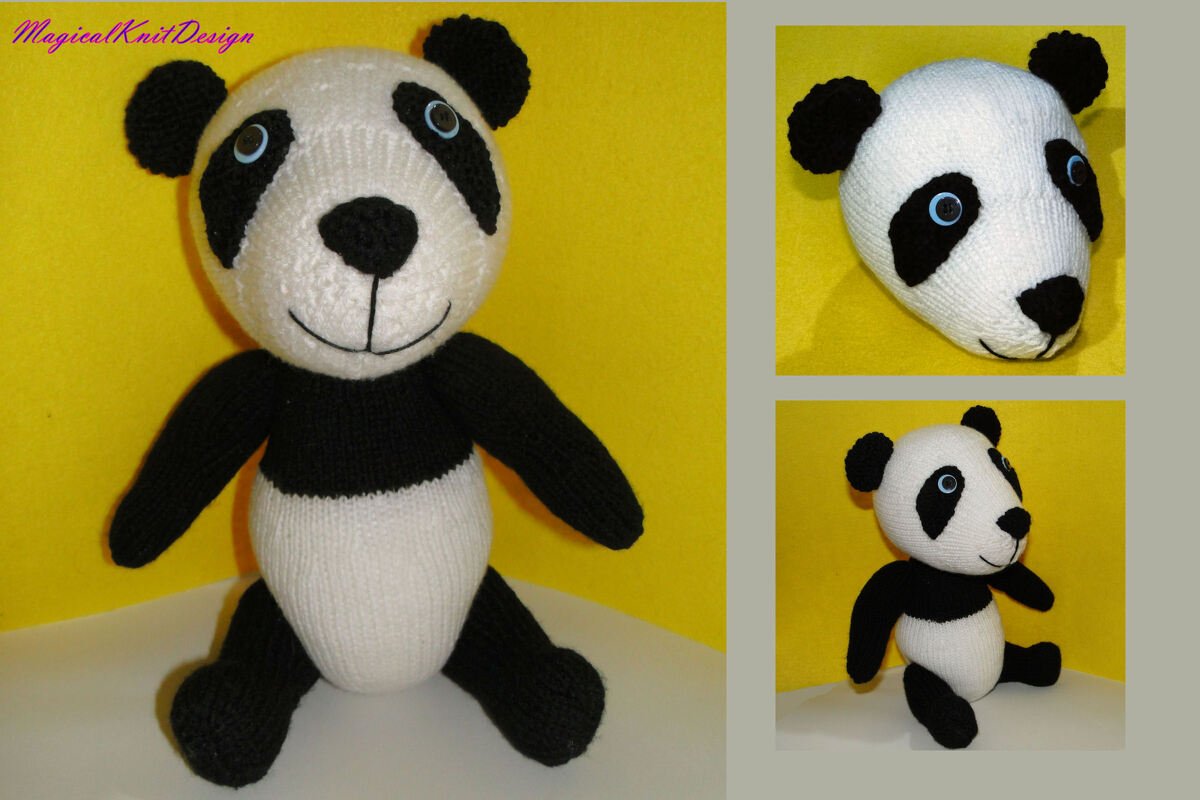 Yuki the panda - soft toys knitting pattern - Image 2
