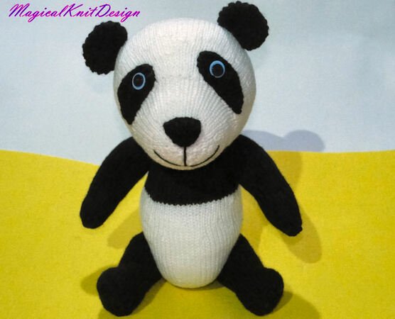 Yuki the panda - soft toys knitting pattern