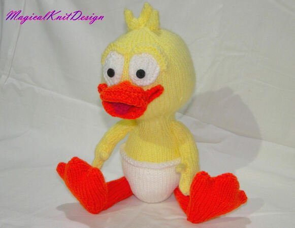 Dudi baby duck soft toy knitting pattern