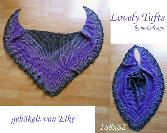 Häkelanleitung Dreieckstuch Lovely Tufts