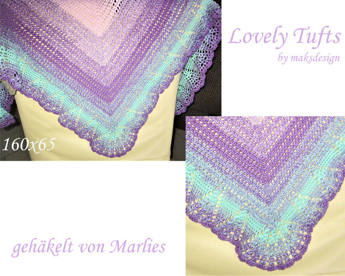 Häkelanleitung Dreieckstuch Lovely Tufts