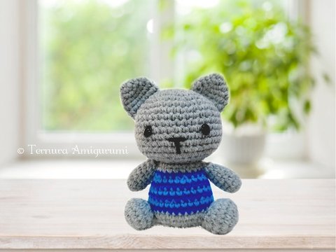 Häkelanleitung Myllu Kätzchen PDF Ternura Amigurumi English- Deutsch- Dutch