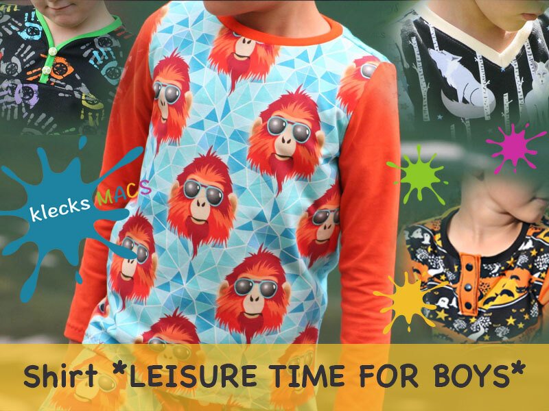 Buben Shirt *LEISURE TIME for BOYS* von klecksMACS - Nähanleitung