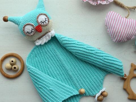 Häkelanleitung “Schmusetuch Eule Stuart”