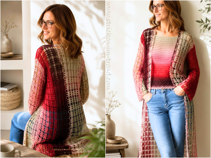Crochet Pattern Tank Top & Long Summer Cardigan | CrochetDuo 1-2-3 IDEEN #4