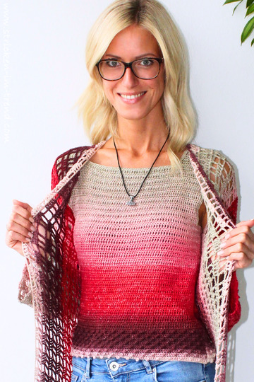 Crochet Pattern Tank Top & Long Summer Cardigan | CrochetDuo 1-2-3 IDEEN #4