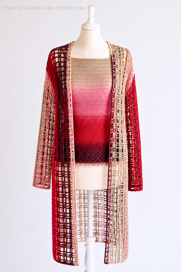 Crochet Pattern Tank Top & Long Summer Cardigan | CrochetDuo 1-2-3 IDEEN #4