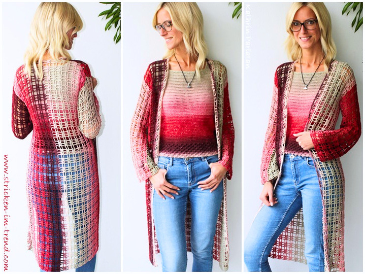 Crochet Pattern Tank Top & Long Summer Cardigan | CrochetDuo 1-2-3 IDEEN #4