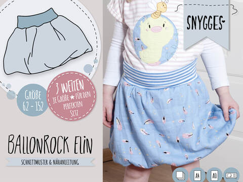 Ballonrock "ELIN" (62 bis 152 je 3 Weiten) - Schnittmuster und Anleitung