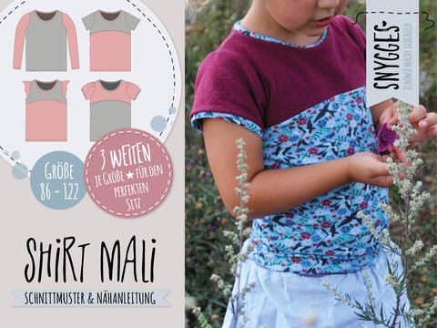 Mädchenshirt "Mali" (86 - 122 je 3 Weiten) - Schnittmuster und Anleitung