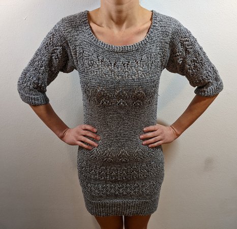 Weihnachtskleid Damen Retro Mit Schneeflocken - Lang Mit Rundhals
