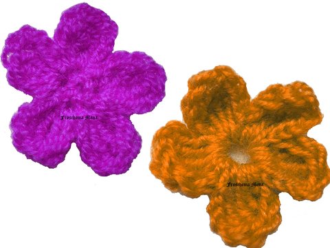 2 verschiedene Streublümchen mit 5 Blättern Häkelanleitung einfach schnell