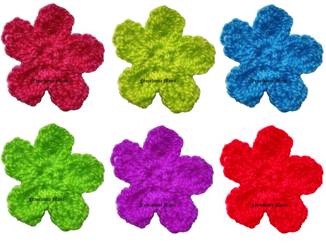 2 verschiedene Streublümchen mit 5 Blättern Häkelanleitung einfach schnell - Bild 2