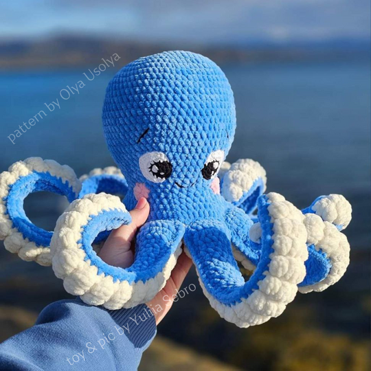 Häkelanleitung Oktopus Ostin - Amigurumi aus Plüschgarn