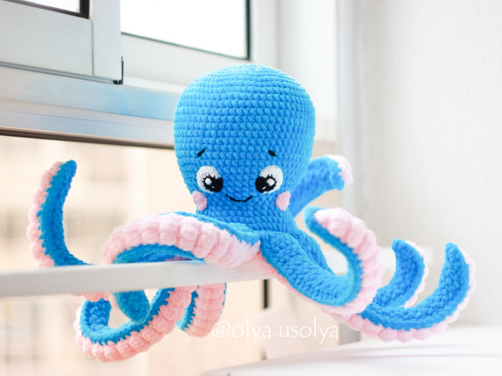 Häkelanleitung Oktopus Ostin - Amigurumi aus Plüschgarn