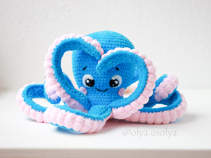 Häkelanleitung Oktopus Ostin - Amigurumi aus Plüschgarn