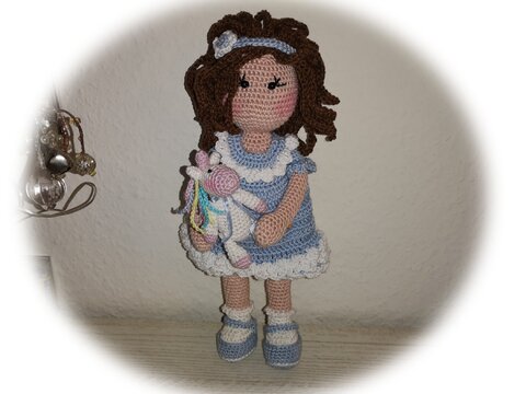 Häkelanleitung Puppe Babsi mit Einhorn