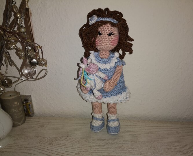 Häkelanleitung Puppe Babsi mit Einhorn