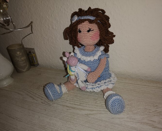 Häkelanleitung Puppe Babsi mit Einhorn