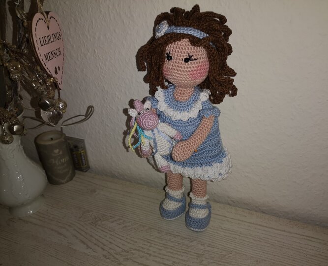 Häkelanleitung Puppe Babsi mit Einhorn