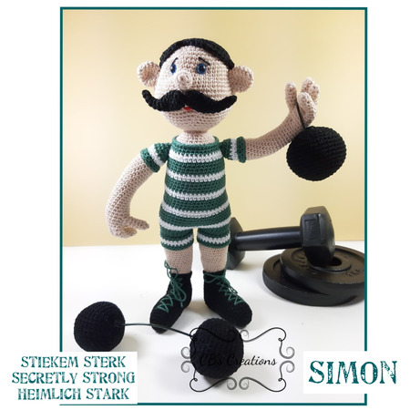 Secretly Strong Simon, Amigurumi Crochet Pattern