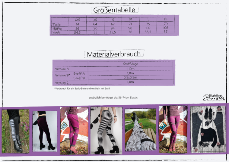 Digitales Schnittmuster & Anleitung für Damen-Leggings Mary