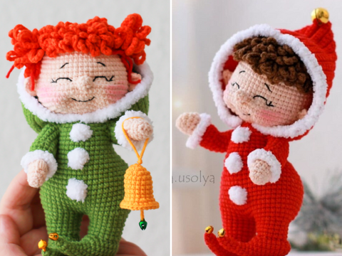Christmas Elf Crochet Pattern - Amigurumi Christmas Doll PDF