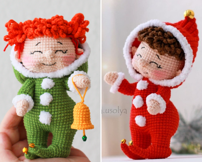 Christmas Elf Crochet Pattern - Amigurumi Christmas Doll PDF