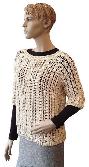 Häkelanleitung RVO Zopf Pullover Freya