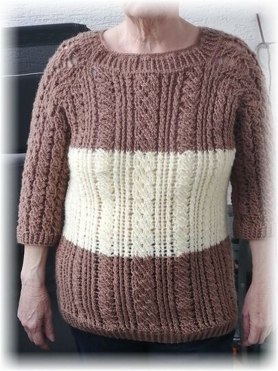 Häkelanleitung RVO Zopf Pullover Freya