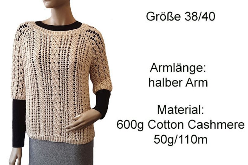 Häkelanleitung RVO Zopf Pullover Freya