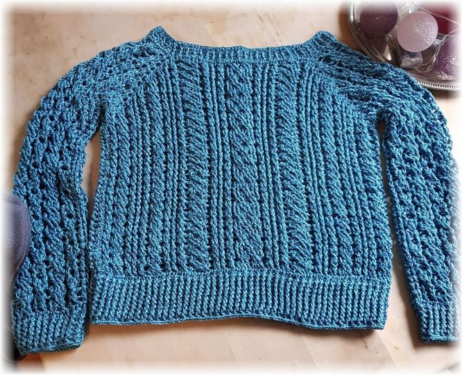 Häkelanleitung RVO Zopf Pullover Freya