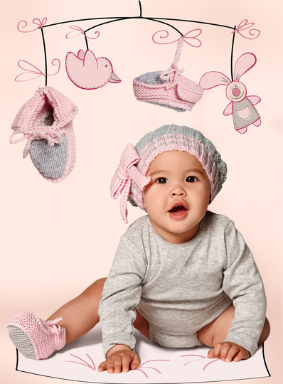 Strickanleitung: Baby-Accessoires Iva + Marla