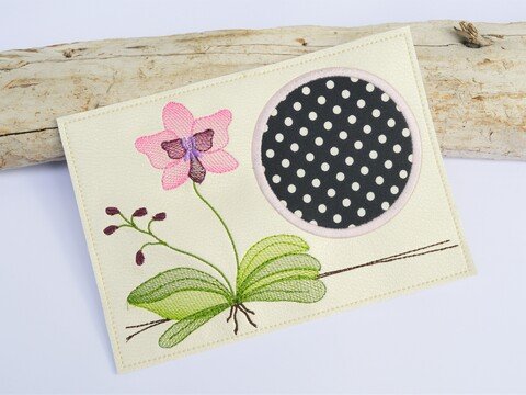 Stickdatei Orchidee Mugrug verschiedene Größen