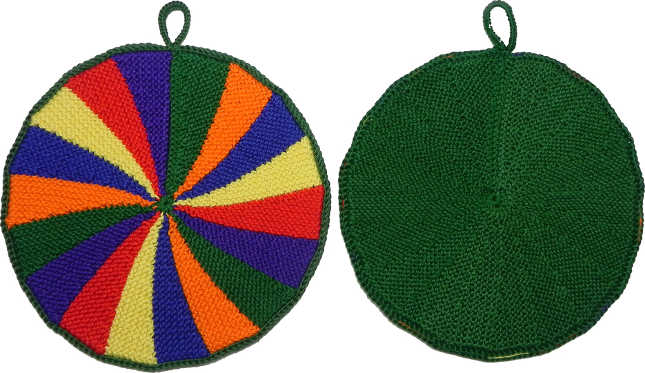 Topflappen Karussell (Ideal für Restwolle), Anleitung zum Selberstricken