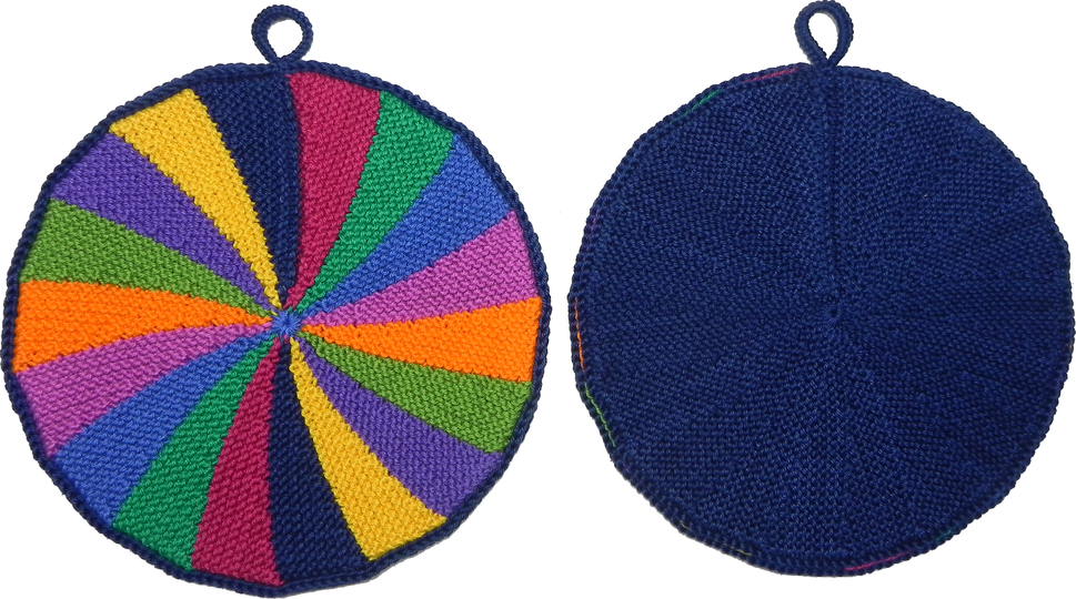 Topflappen Karussell (Ideal für Restwolle), Anleitung zum Selberstricken