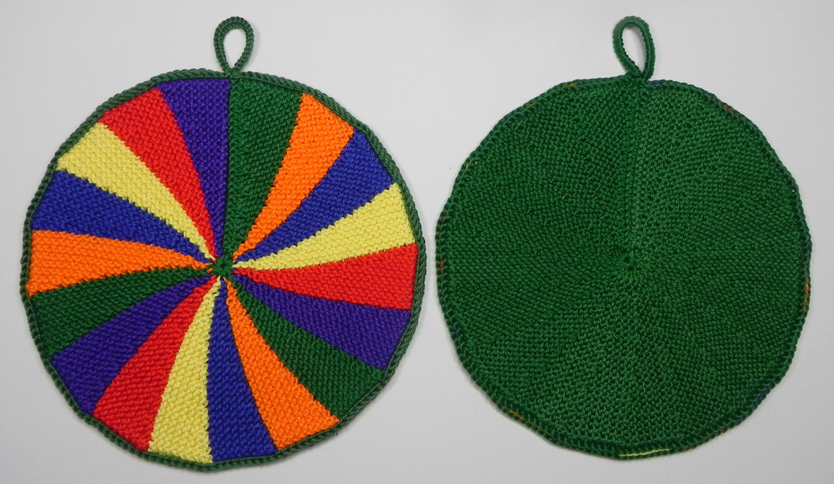 Topflappen Karussell (Ideal für Restwolle), Anleitung zum Selberstricken